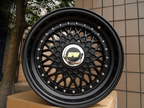 Four Pieces 15 inch et 35 Satin Black wheel rims W881